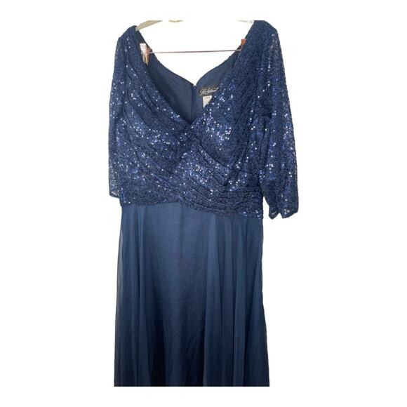 La Femme Gown Dress Chiffon & Sequin Embellished Formal Party Gala Classy Sz 14 - Picture 7 of 12